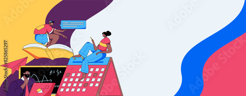 Education and learning people flat vector concept hand drawn illustration
