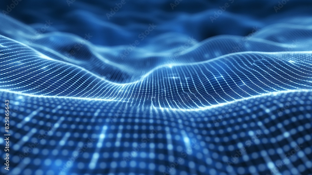 A futuristic blue grid pattern, conveying a sense of technological advancement and business background Generative AI A futuristic blue grid pattern, conveying a sense of technological advancement and business background Generative AI