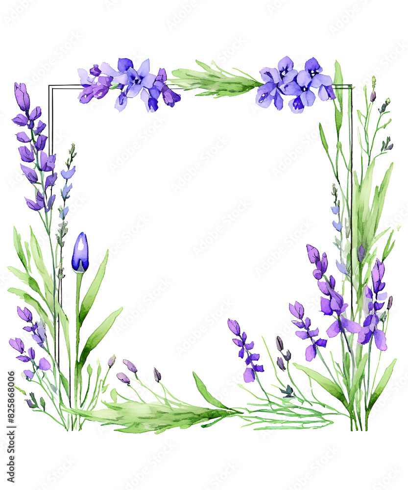 Fototapeta premium frame of lavender flowers