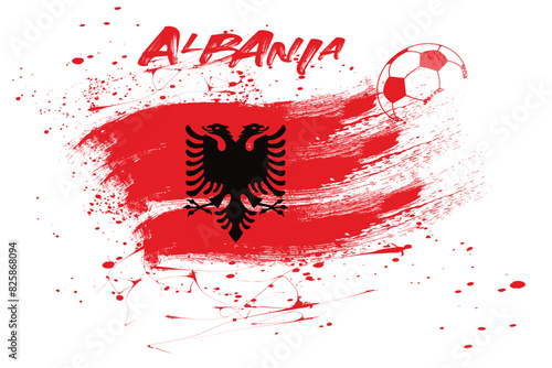 albania flag background in paint brush, Albanian soccer with flag as a background,graphic design team Albania, albania flag background from paint brushes. Abstract paint brush of Albania. 