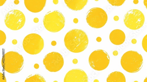 Cheerful Yellow Polka Dot Design on White Background for Playful Creative Projects
