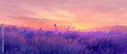 Stylized lavender field img photo