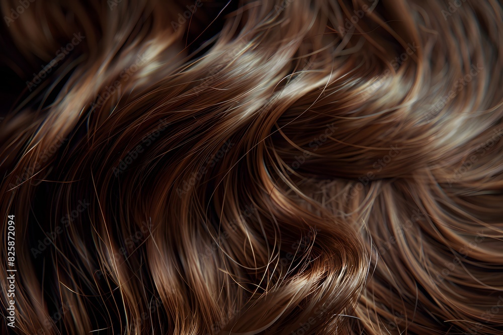 Elegant swirls of brown hair with a silky texture. Close-up. Shiny healthy hair texture for stunning backgrounds. Elegant swirls of brown hair with a silky texture. Close-up. Shiny healthy hair texture for stunning backgrounds.