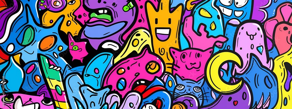 abstract doodle art of animals abstract doodle art of animals