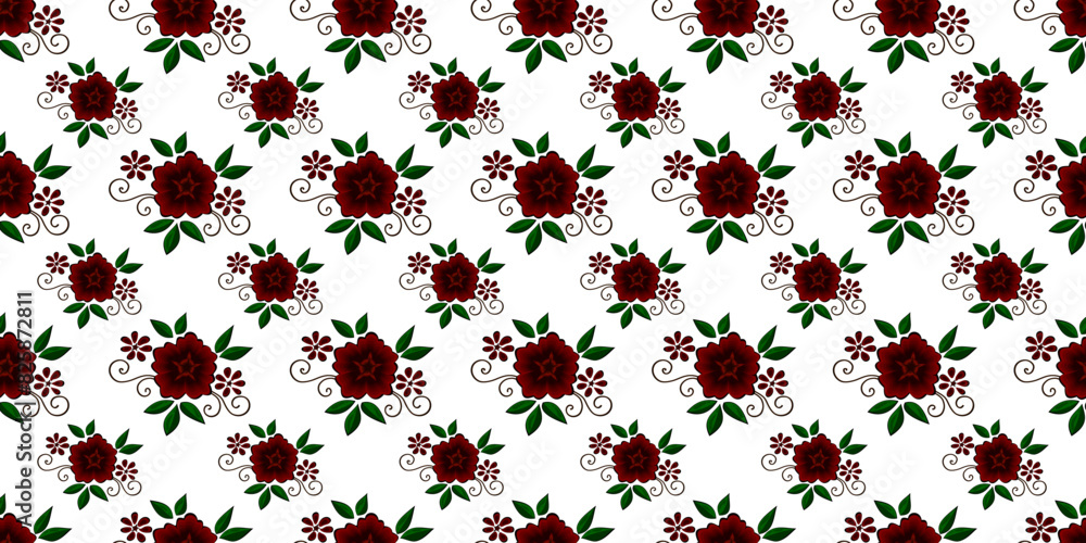 Expandable Pattern of Flowers and Leaves Decoration Expandable Pattern of Flowers and Leaves Decoration