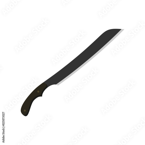 parang machete flat design vector illustration isolated on white background. Combat weapon blades, vector model types. Trapper sword and hunter knife blades. Protection concept. Warrior blades