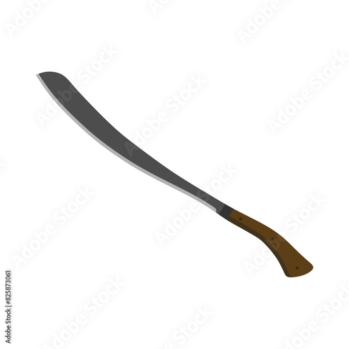 parang machete flat design vector illustration isolated on white background. Combat weapon blades, vector model types. Trapper sword and hunter knife blades. Protection concept. Warrior blades photo