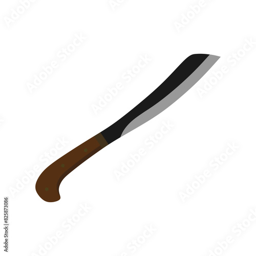 parang machete flat design vector illustration isolated on white background. Combat weapon blades, vector model types. Trapper sword and hunter knife blades. Protection concept. Warrior blades