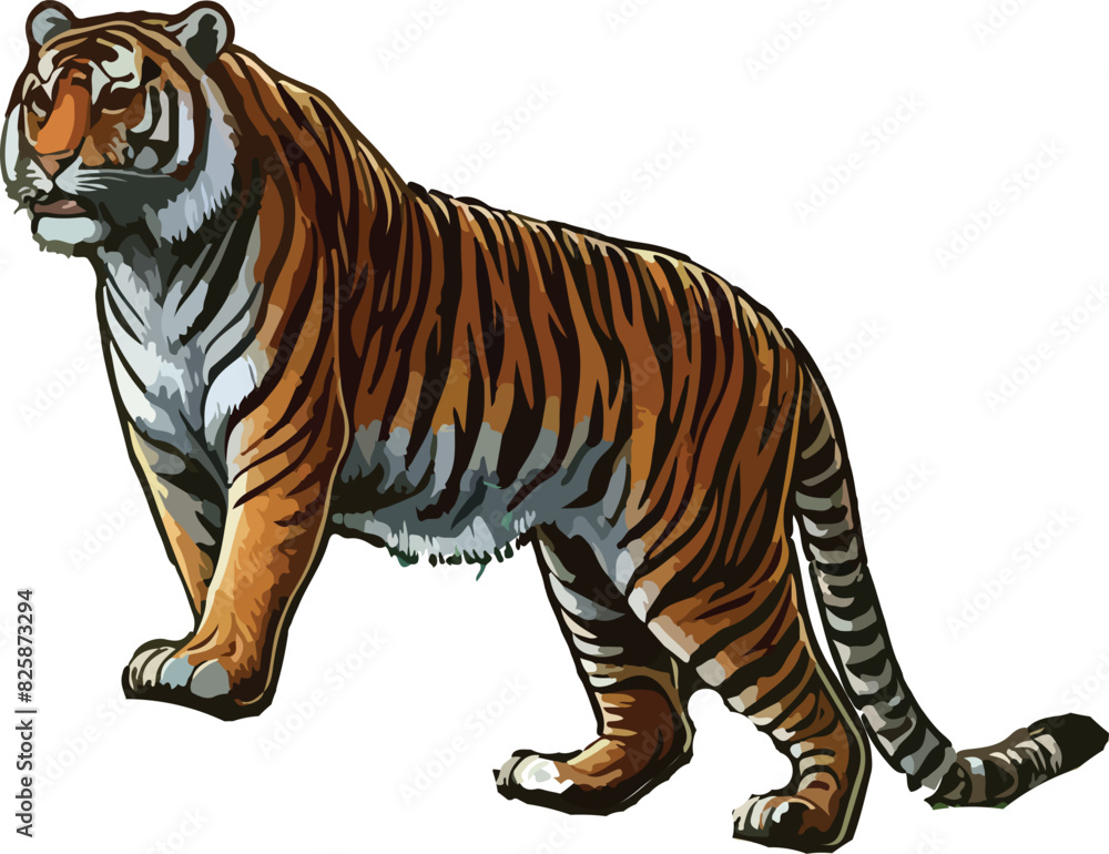 Obraz premium Royal Bangle tiger isolated on white background