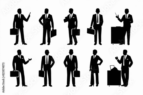 business people silhouettes, a set of business persons