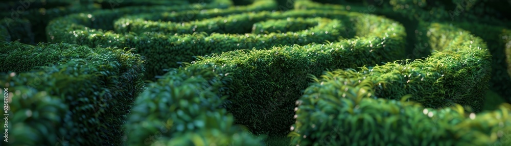 Green hedge maze incorporating a hidden fence Green hedge maze incorporating a hidden fence