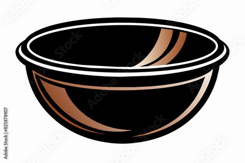  A copper mixing bowl silhouette black vector artwork illustration 