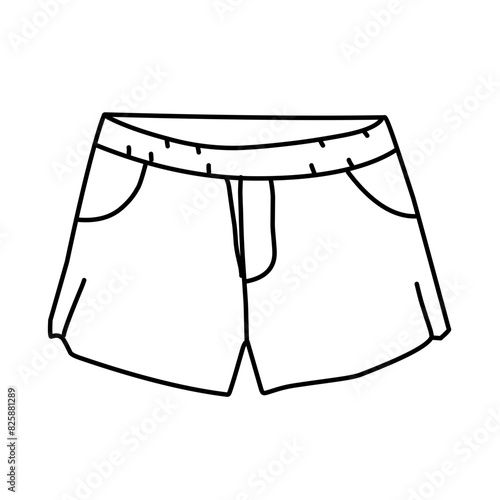men's shorts line icon