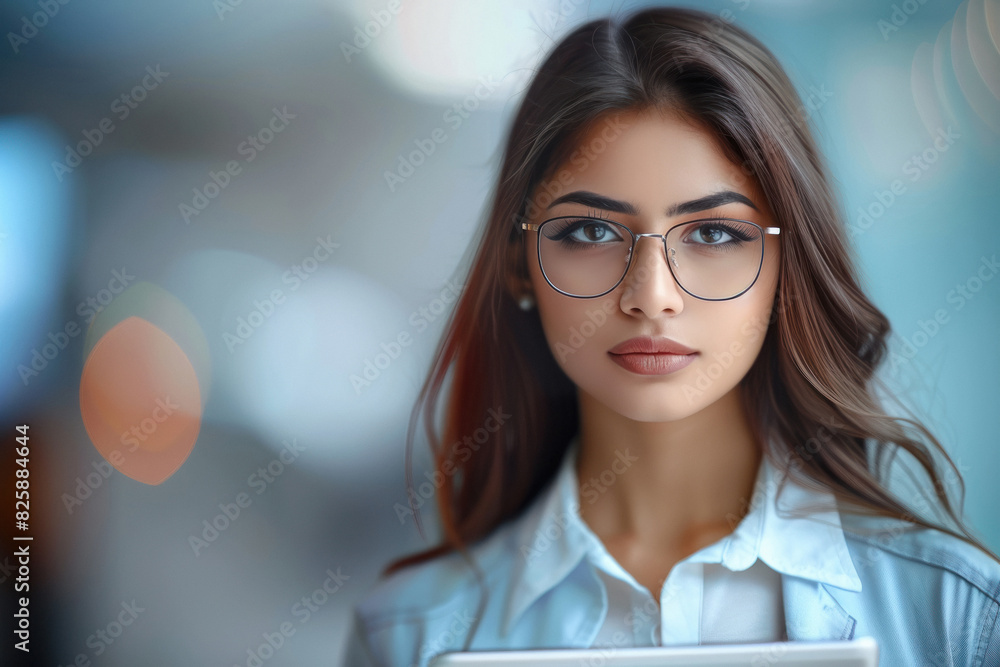 young beautiful businesswoman holding tablet young beautiful businesswoman holding tablet