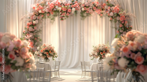 Elegant Wedding Reception Decor Concept Featuring Beautifully Arranged Elements on Glossy Backdrop   High Resolution Image Capturing the Elegance and Style of the Event   Adobe Sto