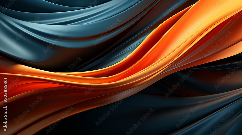 Naklejka premium An artistic abstract pattern featuring bold, intersecting lines and intricate polygonal shapes, evoking the fluidity of nature and the precision of futuristic technology.