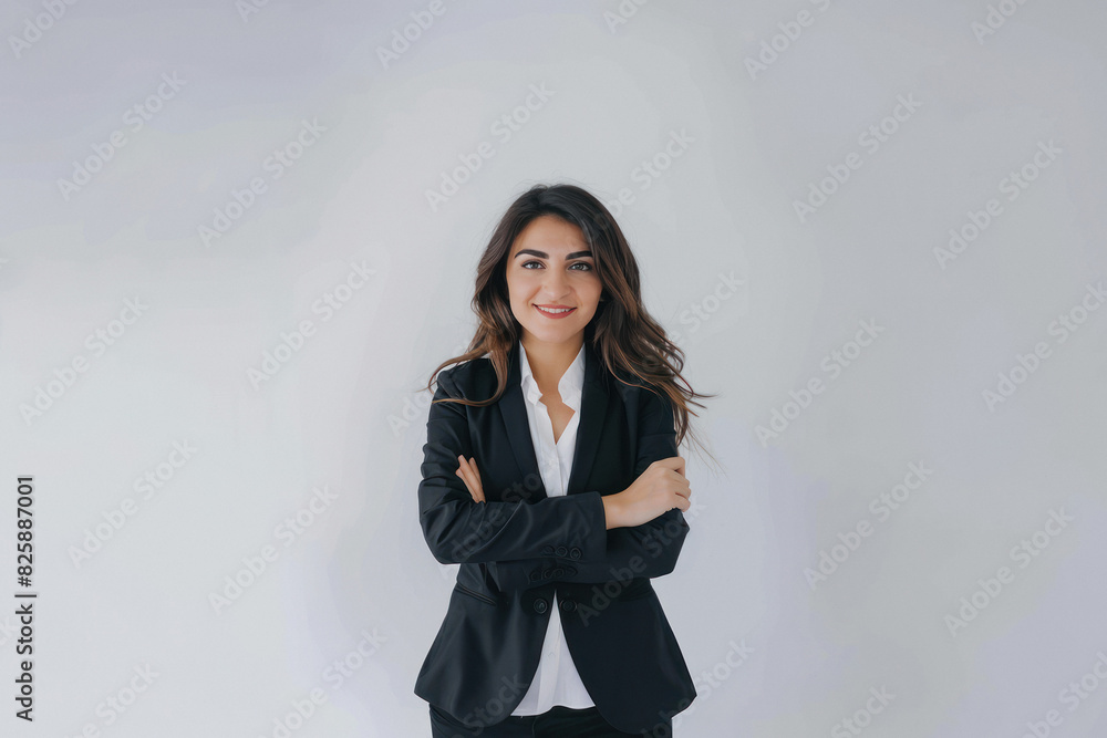 yong beautiful businesswoman standing confidantly yong beautiful businesswoman standing confidantly