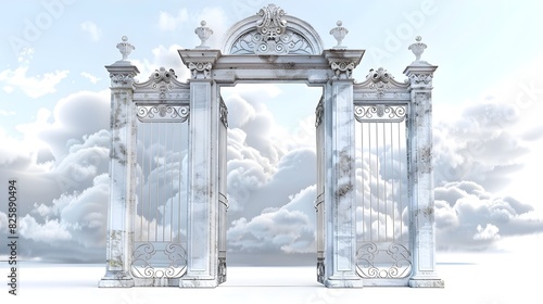 The pearly gate isolated on white background