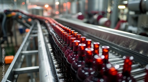 wine factory on the conveyor belt
