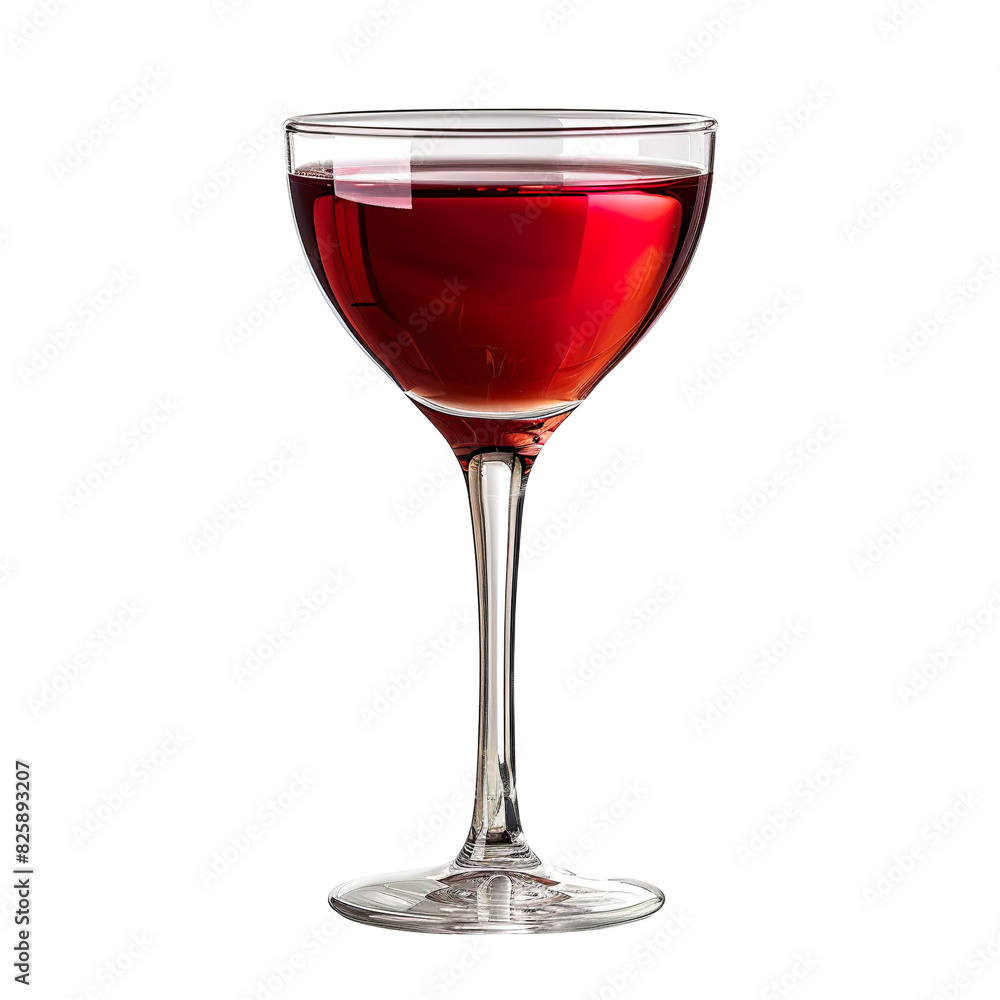 Extreme front view of Cabernet Crush wine cocktail in a stemmed glass isolated on a white transparent background Extreme front view of Cabernet Crush wine cocktail in a stemmed glass isolated on a white transparent background
