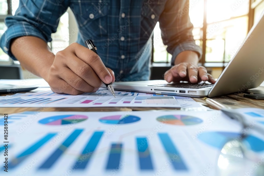 Strategy planning sessions with charts and data analysis Strategy planning sessions with charts and data analysis