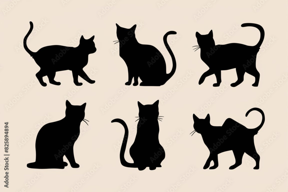set of cats, set of cats silhouettes set of cats, set of cats silhouettes
