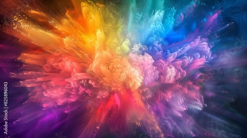 A burst of colors against a dark background, symbolizing creativity or innovation photo