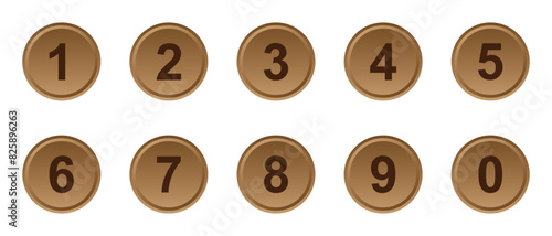Number icon. 3D number icon with white background. Number bullet points set. 