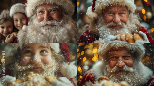 Christmas, a magical time of year, is epitomized by the jolly figure of Santa Claus. Santa, with his plump belly, rosy cheeks, and twinkling eyes, embodies the spirit of joy and generosity. Dressed in © adnan