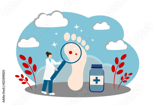 Podologist. The scene of the patient's inspection. Human foot. The concept of foot treatment. Podiatry as a branch of medical science
