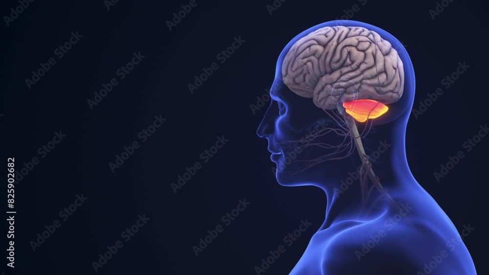 Human Brain Anatomy with Highlighted Cerebellum Human Brain Anatomy with Highlighted Cerebellum