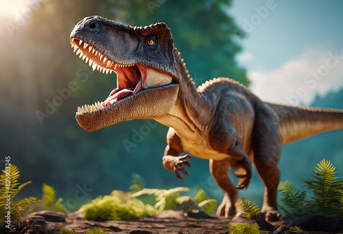 Close-up of a tyrannosaurus rex dinosaur 3d rendering