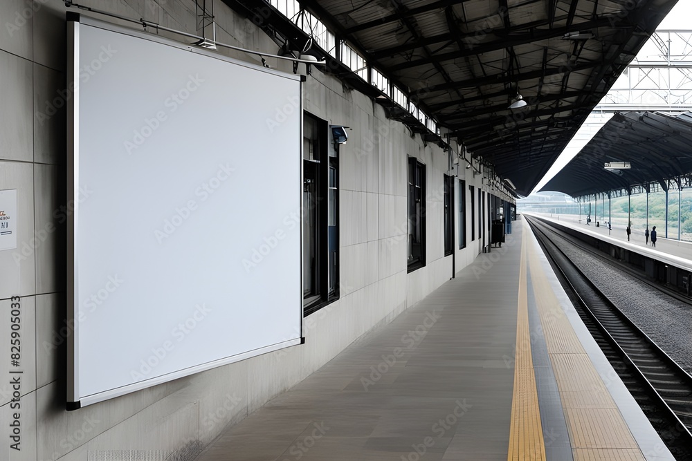 A blank empty screen board at a railway station A blank empty screen board at a railway station