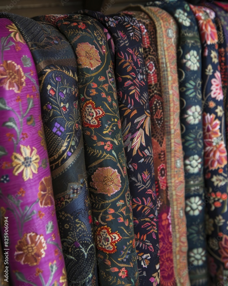 close-up of textiles, detailed shot with fabric patterns, showcasing intricate designs, high resolution close-up of textiles, detailed shot with fabric patterns, showcasing intricate designs, high resolution
