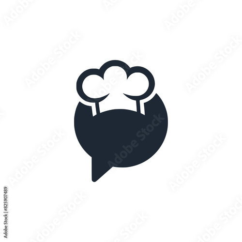 chef chat communication logo vector illustration template design