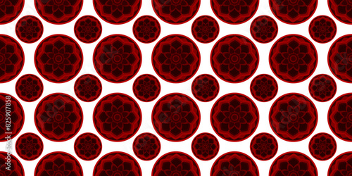 Red and Black Color Circle Flower Design for Designers