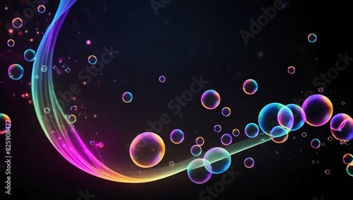 background with bubbles Glowing background with bubbles