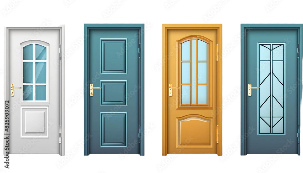 Doors for modern interior 3D render. Doors for modern interior 3D render.