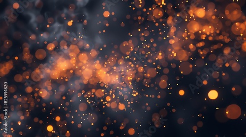 Dynamic scatter of orange sparks against a dark background