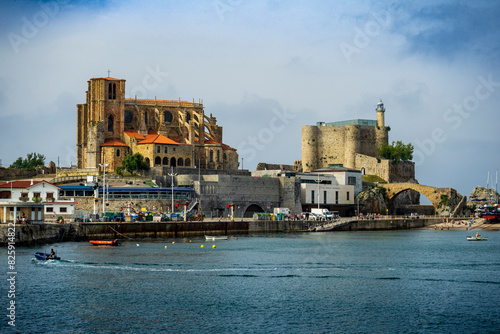 Castro Urdiales, Spain: View of the Church of Santa Maria de la Asuncion Castro Urdiales Santa Ana Castle photo