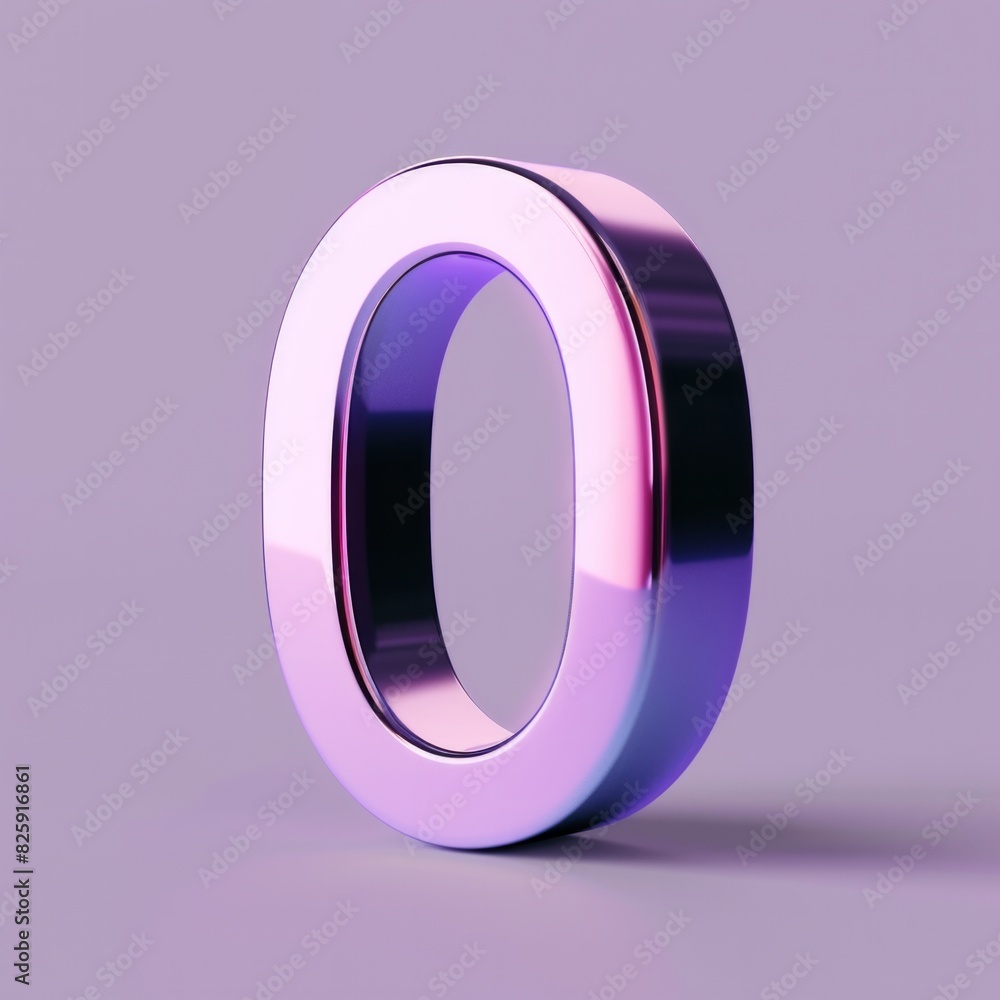 3D Icon of Number 0 A sleek, metallic zero floating on a pastel lavender background, AI Generative 3D Icon of Number 0 A sleek, metallic zero floating on a pastel lavender background, AI Generative