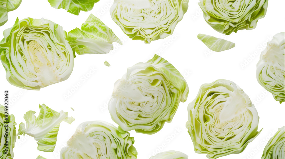 A close view of a bunch of crisp green lettuce leaves, showcasing the texture and freshness of the vegetable A close view of a bunch of crisp green lettuce leaves, showcasing the texture and freshness of the vegetable