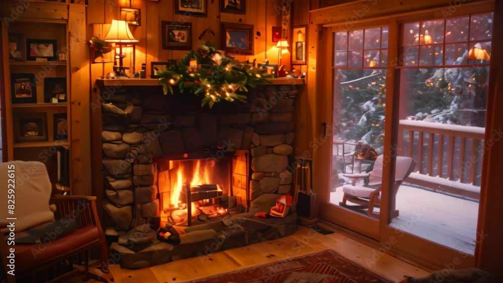 A living room filled with furniture, adorned with family photos, and featuring a crackling fireplace, A cozy living room with family photos and a crackling fireplace A living room filled with furniture, adorned with family photos, and featuring a crackling fireplace, A cozy living room with family photos and a crackling fireplace