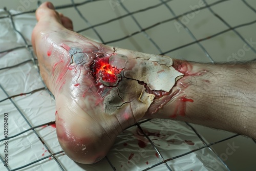 severe injury to the leg, foot, gangrene, infection, after surgery, chronic disease, smoking, diabetes