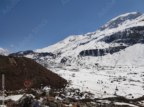 snow covered mountains