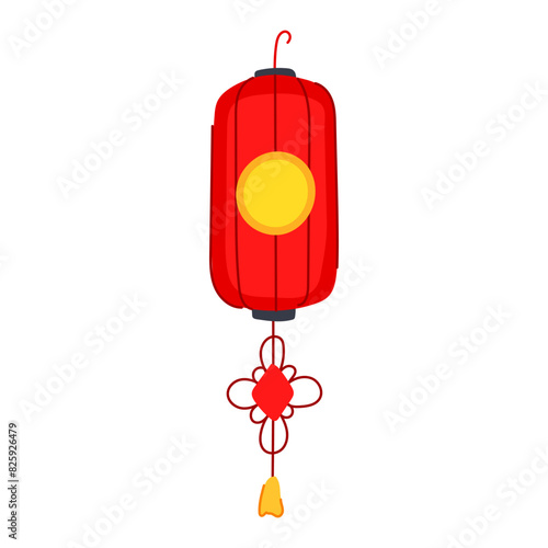 asian chinese lamp cartoon. gold hanging, happy asia, ornament chinatown asian chinese lamp sign. isolated symbol vector illustration