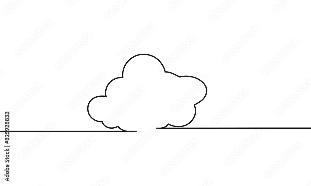 Continuous one line drawing. Cloud isolated on white background. Vector illustration. EPS 10 Continuous one line drawing. Cloud isolated on white background. Vector illustration. EPS 10