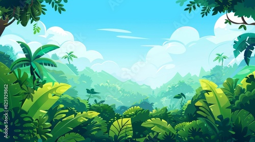 An illustration of a fresh rainforest modern concept banner to create an attractive website.