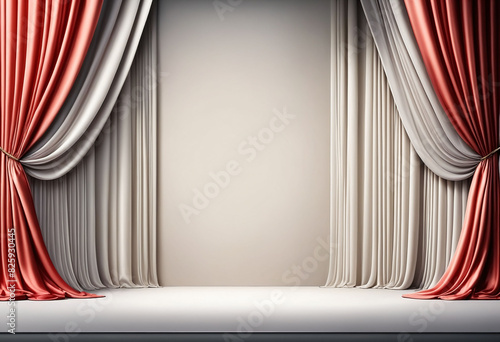 Elegant Product Design Background with Coloured Drapes. Product Stage Template, low light, cinematic light