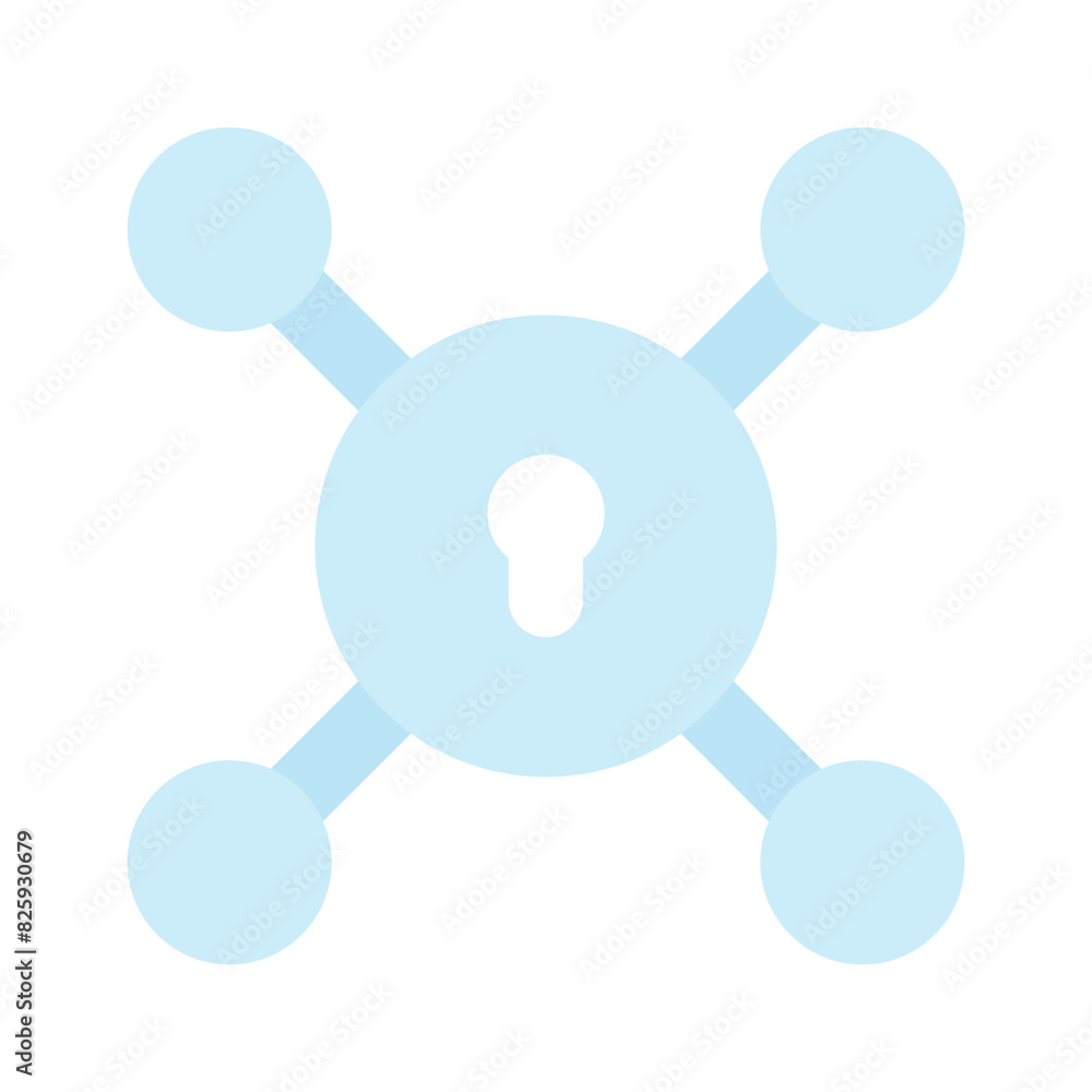 Keyhole with network nodes denoting vector of network security Keyhole with network nodes denoting vector of network security